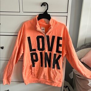 PINK Victoria's Secret Bold Orange Cowl Neck Sweater